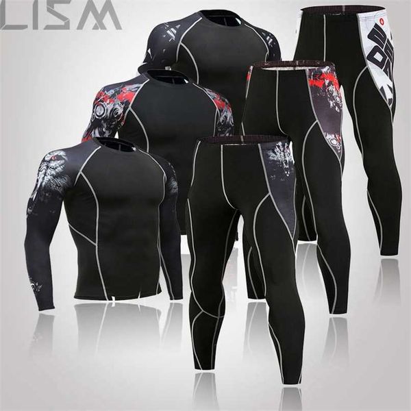 men's quick-drying sportswear compression clothing fitness training suit thermal underwear leggings mma rashgard sports suit 211108, Black;white
men's quick-drying sportswear compression clothing fitness training suit thermal underwear leggings mma rashgard sports suit 211108, Black;white