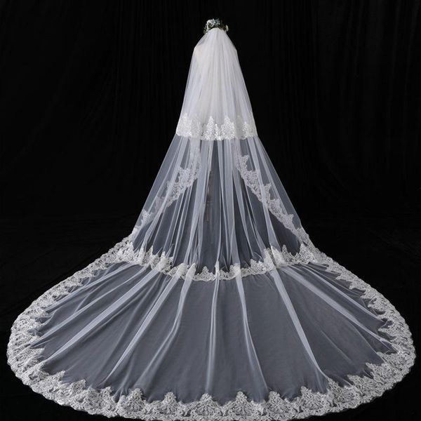 bridal veils arrival lace applique cathedral wedding veil with comb accessories bride mariage matrimonio vail, Black
bridal veils arrival lace applique cathedral wedding veil with comb accessories bride mariage matrimonio vail, Black