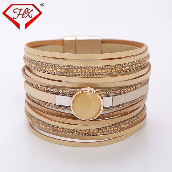 luxury women's opal electroplated magnet buckle leather versatile designer jewelrymen bracelets, Golden;silver
luxury women's opal electroplated magnet buckle leather versatile designer jewelrymen bracelets, Golden;silver