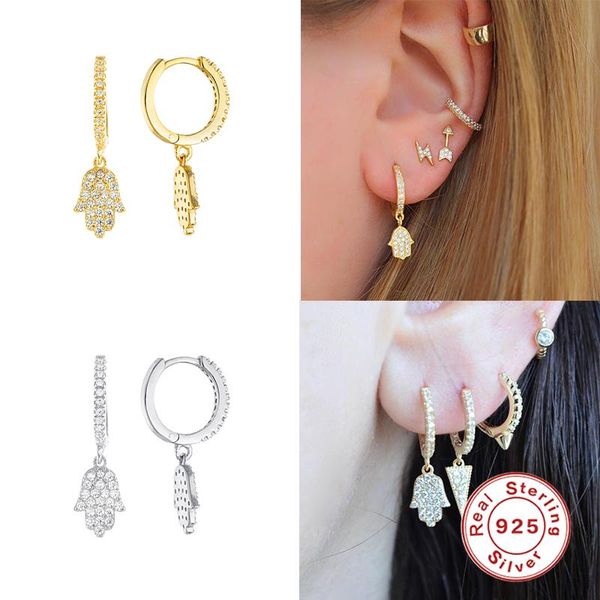 hoop & huggie gs 925 sterling silver earrings with cute small palm shape cubic zirconia charm dangle drop earring gold color for women, Golden;silver
hoop & huggie gs 925 sterling silver earrings with cute small palm shape cubic zirconia charm dangle drop earring gold color for women, Golden;silver