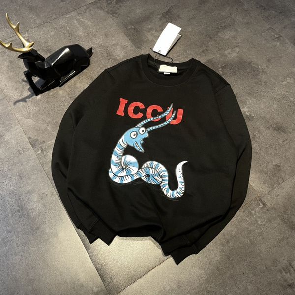 21 autumn fashion brand artist illustration series sweater with three eyed snake letters for men and women, Black
21 autumn fashion brand artist illustration series sweater with three eyed snake letters for men and women, Black