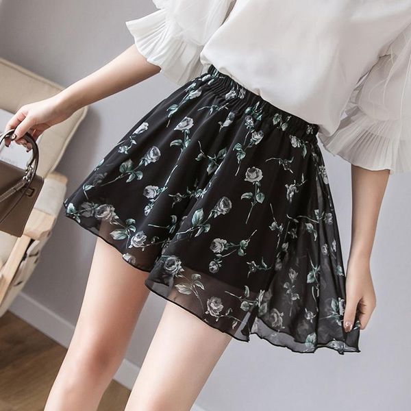 women's shorts women chic loose printed elegant ladies chiffon elastic leisure short breathable comfortable korean, White;black
women's shorts women chic loose printed elegant ladies chiffon elastic leisure short breathable comfortable korean, White;black