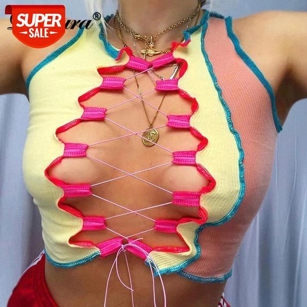 dulzura ribbed patchwork lace up cross women crop tanks bodycon streetwear 2020 autumn winter clothes club party #ot4c, White
dulzura ribbed patchwork lace up cross women crop tanks bodycon streetwear 2020 autumn winter clothes club party #ot4c, White