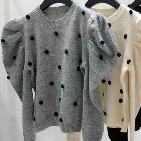 women's sweaters nomikuma korean dot puff sleeve knitted causal autumn winter basic knitwear women fashion pullover 6z704 bp2t, White;black
women's sweaters nomikuma korean dot puff sleeve knitted causal autumn winter basic knitwear women fashion pullover 6z704 bp2t, White;black