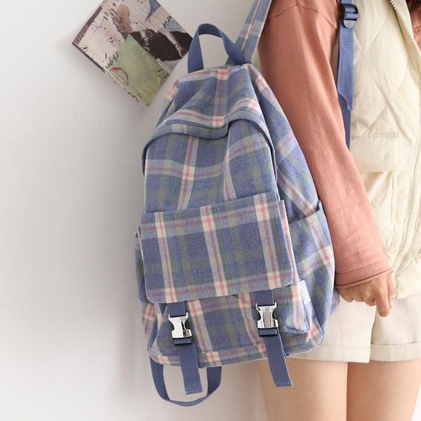backpack women vintage plaid female korean college shoulder school bags ladies for teens cute bookbag 2021
backpack women vintage plaid female korean college shoulder school bags ladies for teens cute bookbag 2021