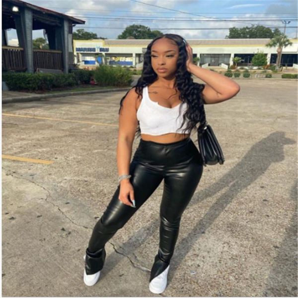 casual pu leather women pencil pants side split skinny bodycon high waist tight trousers black fashion fall 2021 clothing, Black;white
casual pu leather women pencil pants side split skinny bodycon high waist tight trousers black fashion fall 2021 clothing, Black;white