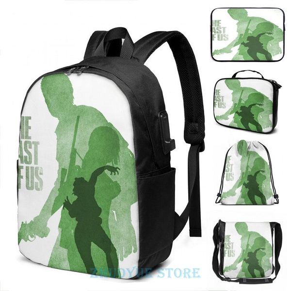 backpack funny graphic print the last of us poster usb charge men school bags women cosmetic bag travel laptop