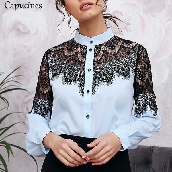capucines lace splicing stand collar shirt blouse women long sleeve casual and blouses autumn ladies elegant blusas cx200615, White
capucines lace splicing stand collar shirt blouse women long sleeve casual and blouses autumn ladies elegant blusas cx200615, White