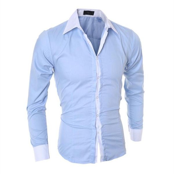 men's casual shirts nice brand male shirt autumn patchwork men slim fit long sleeve social camisa masculina, White;black
men's casual shirts nice brand male shirt autumn patchwork men slim fit long sleeve social camisa masculina, White;black
