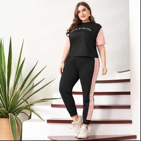 women sport suit plus size fashion two pieces short sleeve striped suits letter print casual tracksuits 4xl summer, Gray
women sport suit plus size fashion two pieces short sleeve striped suits letter print casual tracksuits 4xl summer, Gray