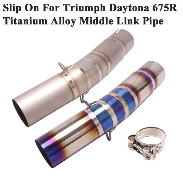 motorcycle exhaust system slip on for daytona 675r escape modified titanium alloy tube middle link pipe connection 51mm
motorcycle exhaust system slip on for daytona 675r escape modified titanium alloy tube middle link pipe connection 51mm