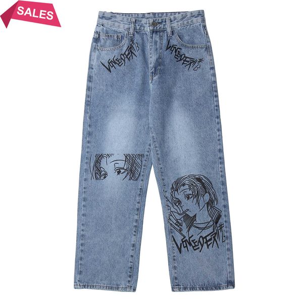 hip hop jeans male streetwear 2021 harajuku comics graffiti denim pants oversized loose casual joggers men trousers, Blue
hip hop jeans male streetwear 2021 harajuku comics graffiti denim pants oversized loose casual joggers men trousers, Blue