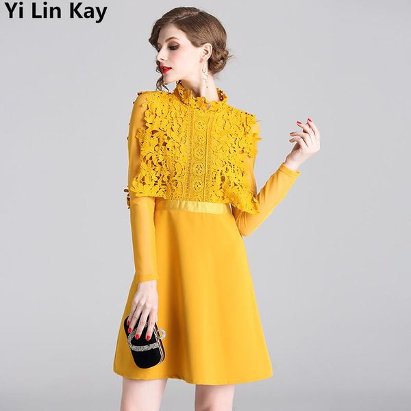 casual dresses yi lin kay 2021 arrival spring high-end custom woman dress women's long sleeve lace hollow out patchwork slim, Black;gray
casual dresses yi lin kay 2021 arrival spring high-end custom woman dress women's long sleeve lace hollow out patchwork slim, Black;gray