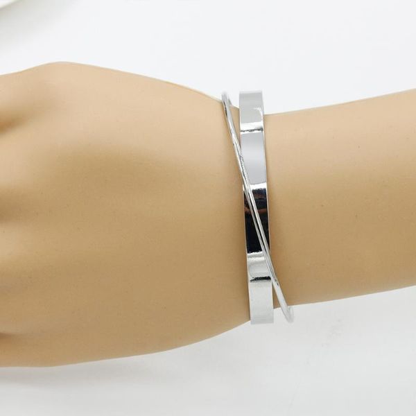 double layer bracelet bangles silver plated bracelets & bangles korean fashion glossy bracelets for women jewelry pulseiras, Black
double layer bracelet bangles silver plated bracelets & bangles korean fashion glossy bracelets for women jewelry pulseiras, Black