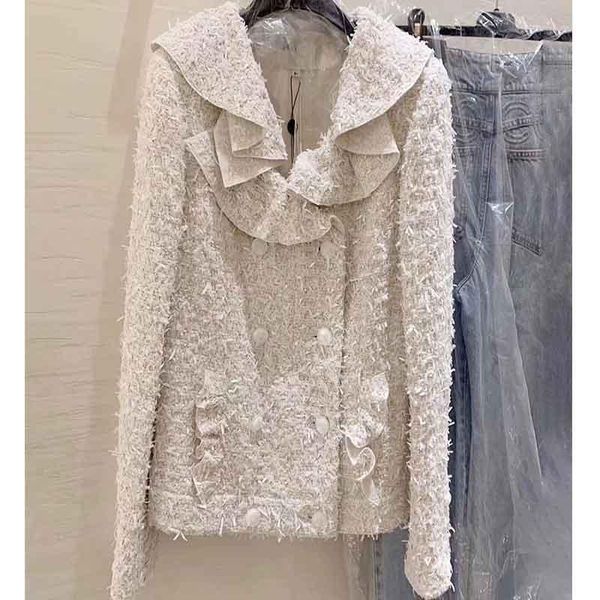 women's jackets cosmicchic 2021 women winter coat tweed ruffles collar double breasted jacket runway elegant silk lining weave white co, Black;brown
women's jackets cosmicchic 2021 women winter coat tweed ruffles collar double breasted jacket runway elegant silk lining weave white co, Black;brown