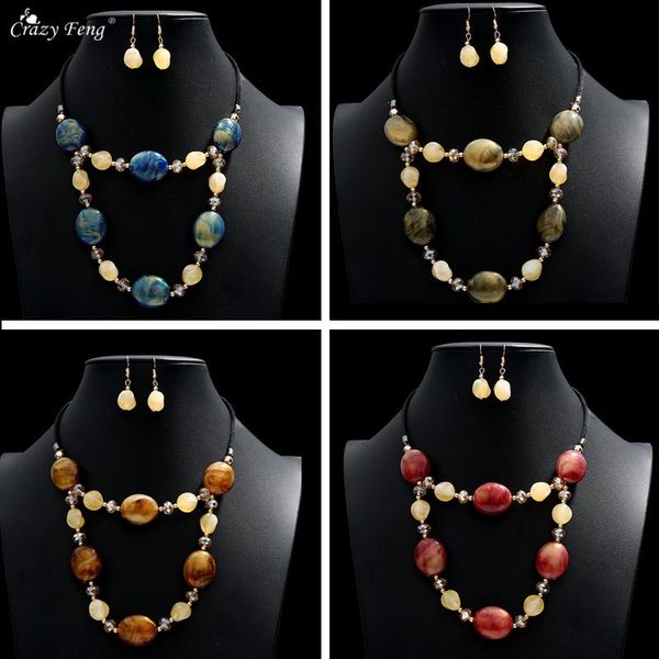 earrings & necklace geometry crystal pendant set leather rope layers retro jewelry sets fashion choker wedding, Silver
earrings & necklace geometry crystal pendant set leather rope layers retro jewelry sets fashion choker wedding, Silver