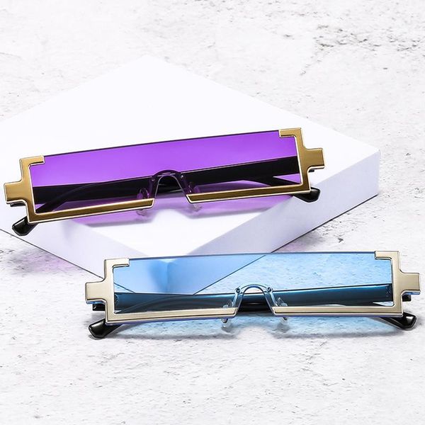 sunglasses fashion square small women retro vintage one piece rimless sun glasses men clear blue shades uv400 eyewear 2021, White;black 
sunglasses fashion square small women retro vintage one piece rimless sun glasses men clear blue shades uv400 eyewear 2021, White;black