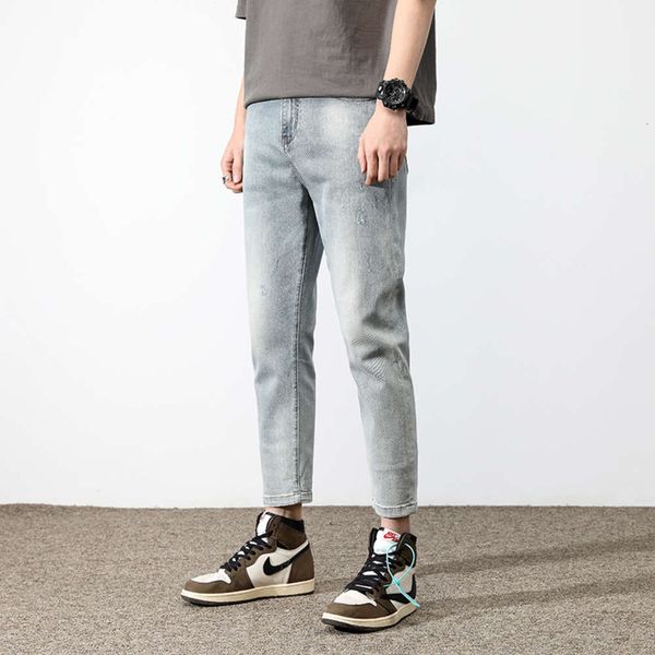 jeans slim summer korean leggings casual light color capris trendy men's pants, Blue
jeans slim summer korean leggings casual light color capris trendy men's pants, Blue