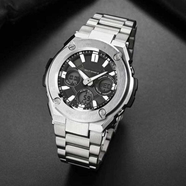 wristwatches gst-w300 brand sports men's quartz watch waterproof led dual display digital electronic leisure military, Slivery;brown
wristwatches gst-w300 brand sports men's quartz watch waterproof led dual display digital electronic leisure military, Slivery;brown