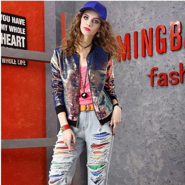 women's jackets 2021 women spring casual sequined jacket lady chic loose zipper baseball female vintage o-neck long sleeve n46, Black;brown
women's jackets 2021 women spring casual sequined jacket lady chic loose zipper baseball female vintage o-neck long sleeve n46, Black;brown