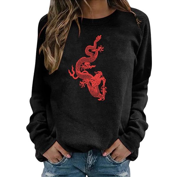 women's hoodies & sweatshirts dragon print goth long sleeve plus size women vintage round neck pullovers chic gothic blouse moletom an, Black
women's hoodies & sweatshirts dragon print goth long sleeve plus size women vintage round neck pullovers chic gothic blouse moletom an, Black