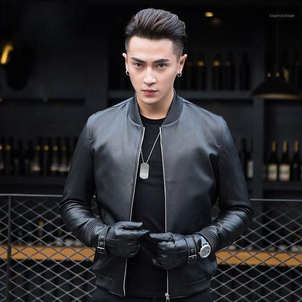 men's leather & faux anti autumn style sheep coat baseball collar jacket short clearance, Black
men's leather & faux anti autumn style sheep coat baseball collar jacket short clearance, Black