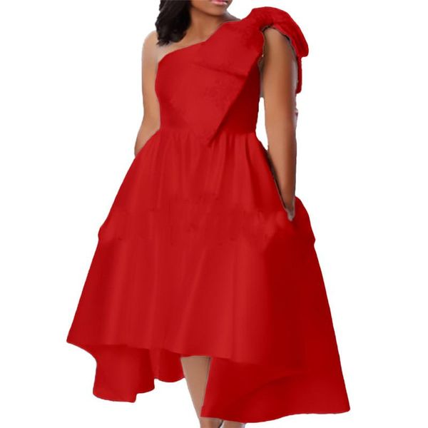 casual dresses one shoulder dress with bow elegant ladies evening party plus size large swing irregular vestidos red lr1539, Black;gray
casual dresses one shoulder dress with bow elegant ladies evening party plus size large swing irregular vestidos red lr1539, Black;gray