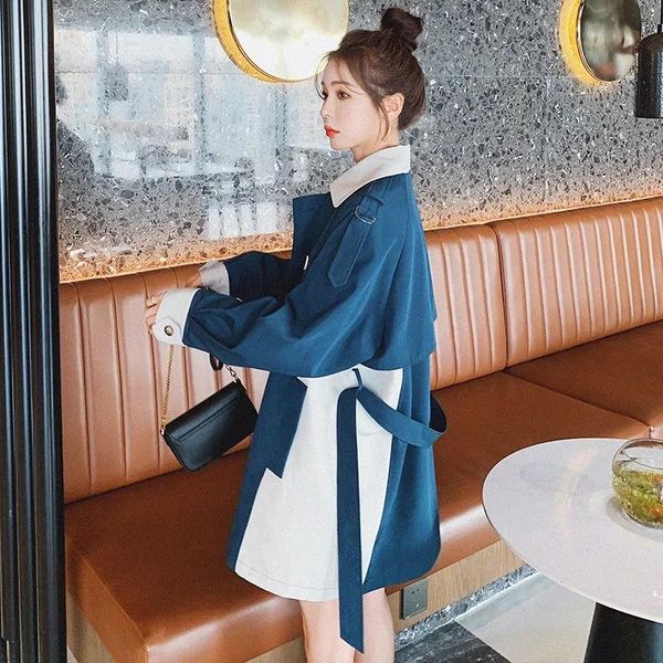 women's trench coats women coat 2021 autumn korean patchwork short windbreaker belt turn-down collar spliced double breasted designer, Tan;black
women's trench coats women coat 2021 autumn korean patchwork short windbreaker belt turn-down collar spliced double breasted designer, Tan;black