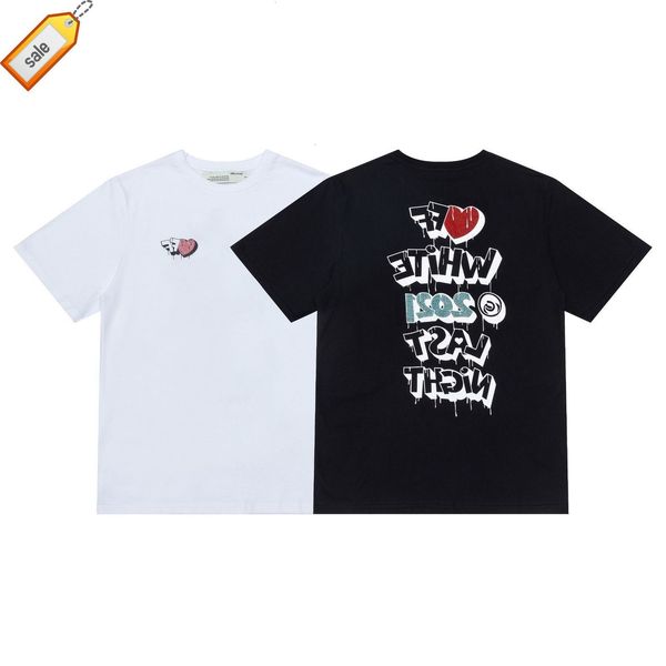 off summer brand new fashion casual t-shirt printed with drill letter pattern loose short sleeve for men and women, White;black
off summer brand new fashion casual t-shirt printed with drill letter pattern loose short sleeve for men and women, White;black