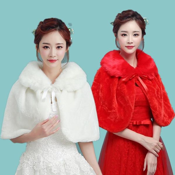 wraps & jackets wedding dress shawl cape coat accessories bridesmaid fur white winter