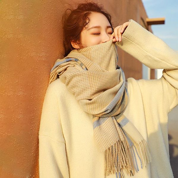 scarves herringbone imitation cashmere scarf women winter 2021 thickened striped warmth shawl middle length fashion bandana, Blue;gray
scarves herringbone imitation cashmere scarf women winter 2021 thickened striped warmth shawl middle length fashion bandana, Blue;gray