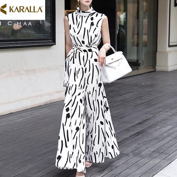 women's jumpsuits & rompers fashion runway 2021 designer women contrast stripe sleeveless loose waist wide leg jumpsuith1554, Black;white
women's jumpsuits & rompers fashion runway 2021 designer women contrast stripe sleeveless loose waist wide leg jumpsuith1554, Black;white