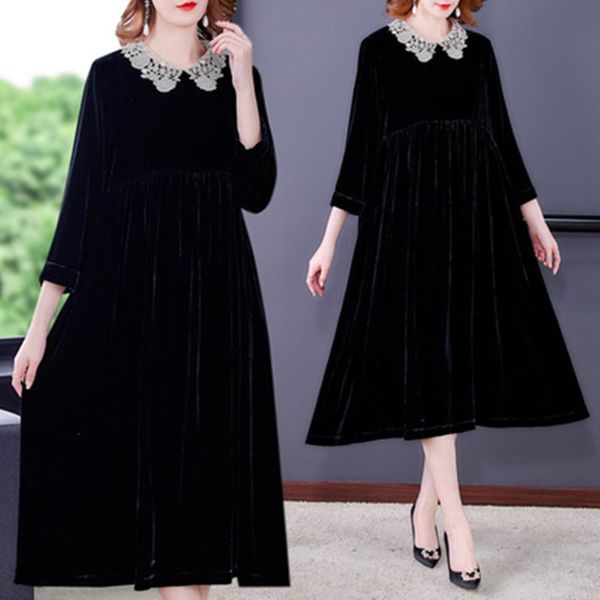 casual dresses velvet high-endluxury big brand temperament plus size long skirt 2021utumn product noble and western style golden dre, Black;gray
casual dresses velvet high-endluxury big brand temperament plus size long skirt 2021utumn product noble and western style golden dre, Black;gray