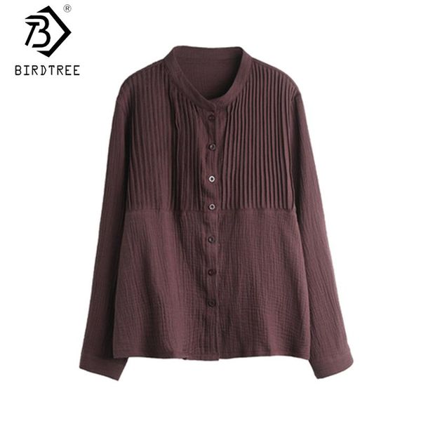 2021 fall good quality oversize pleated women shirts stand collar single breasted ladies solid autumn blouses t09001k, White
2021 fall good quality oversize pleated women shirts stand collar single breasted ladies solid autumn blouses t09001k, White