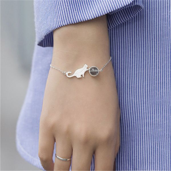 925 sterling silver crystal cat round bead charm bracelet for women gift elegant bracelets & bangles jewelry, Golden;silver
925 sterling silver crystal cat round bead charm bracelet for women gift elegant bracelets & bangles jewelry, Golden;silver