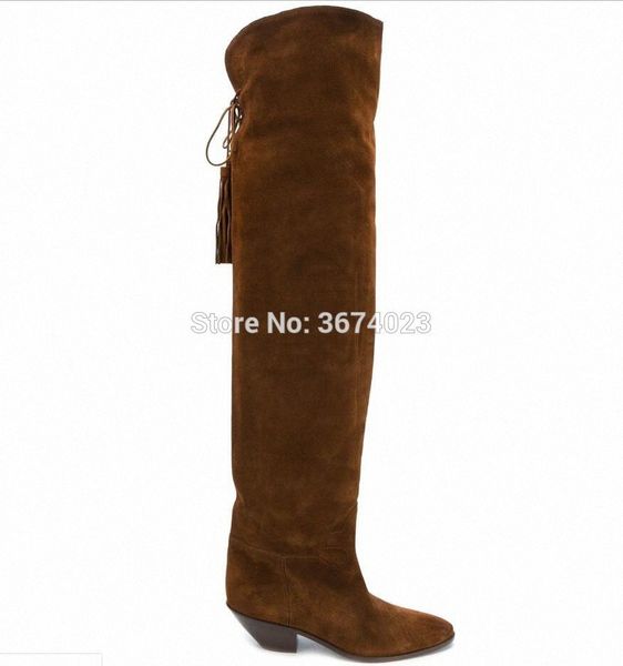 qianruiti brown black suede leather thigh high boots women tassel fringed lace up long boots runway shoes botas mujer u27n#
qianruiti brown black suede leather thigh high boots women tassel fringed lace up long boots runway shoes botas mujer u27n#