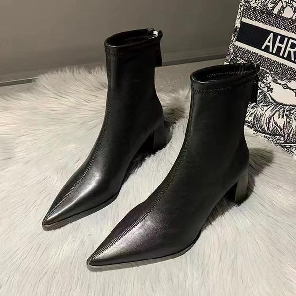 dress shoes autumn and winter 2021 thick heel back zipper naked boots pointed thin high heels women's, Black
dress shoes autumn and winter 2021 thick heel back zipper naked boots pointed thin high heels women's, Black