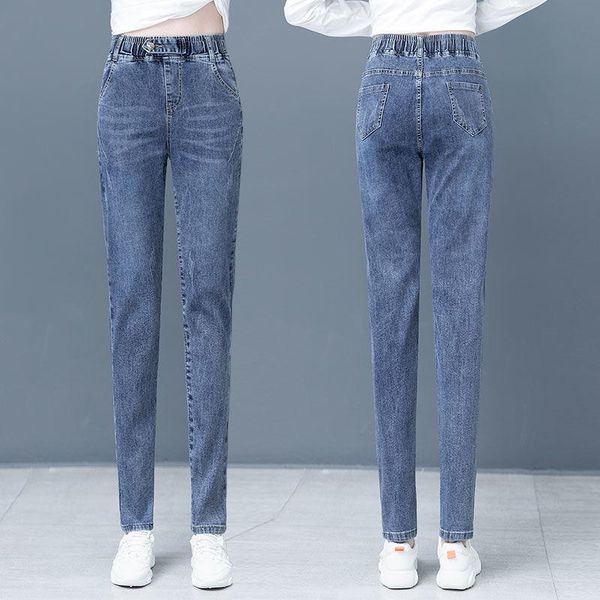 women's jeans loose waist for women 2021 spring and summer large high korean version nine points show thin dad pants, Blue
women's jeans loose waist for women 2021 spring and summer large high korean version nine points show thin dad pants, Blue