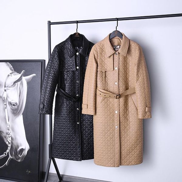 women's leather & faux 2021 arrival women fashion slim genuine sheepskin plaid long windbreaker coat, Black
women's leather & faux 2021 arrival women fashion slim genuine sheepskin plaid long windbreaker coat, Black