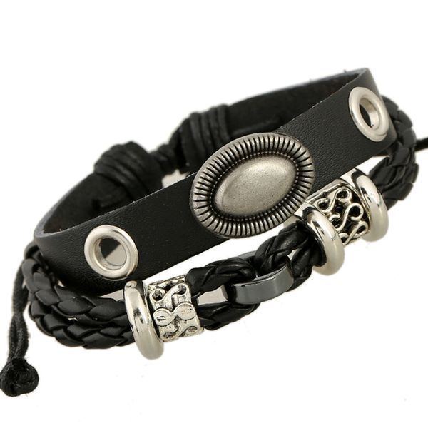 fashion black leather beading women men bracelets gothic adjustable braided leather wristbands for party club arm jewelry, Golden;silver
fashion black leather beading women men bracelets gothic adjustable braided leather wristbands for party club arm jewelry, Golden;silver