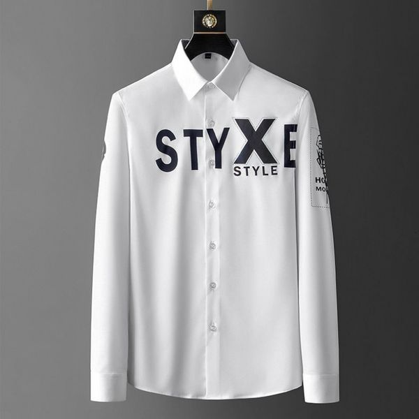 2021 letter printed of the men in sleeve long casual shirt luxury broca business dress fine shirts streetwear chemise homme x1ol, White;black
2021 letter printed of the men in sleeve long casual shirt luxury broca business dress fine shirts streetwear chemise homme x1ol, White;black