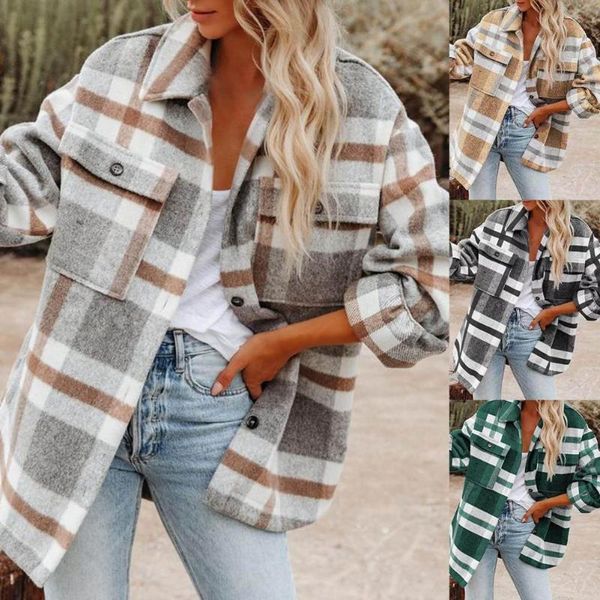 women's jackets women coat plaid print single breasted autumn winter turndown collar pockets jacket for office, Black;brown
women's jackets women coat plaid print single breasted autumn winter turndown collar pockets jacket for office, Black;brown