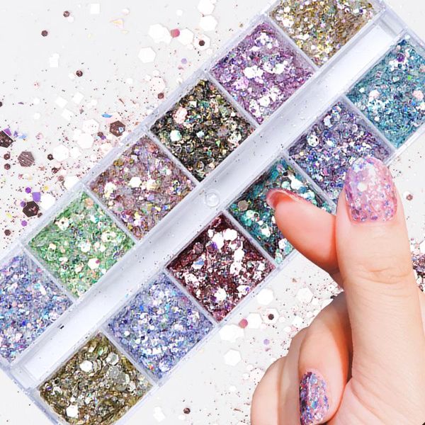 nail glitter 12 grids mermaid hexagon powder holographic 3d sparkly paillette flakes shining charm art sequins, Silver;gold
nail glitter 12 grids mermaid hexagon powder holographic 3d sparkly paillette flakes shining charm art sequins, Silver;gold