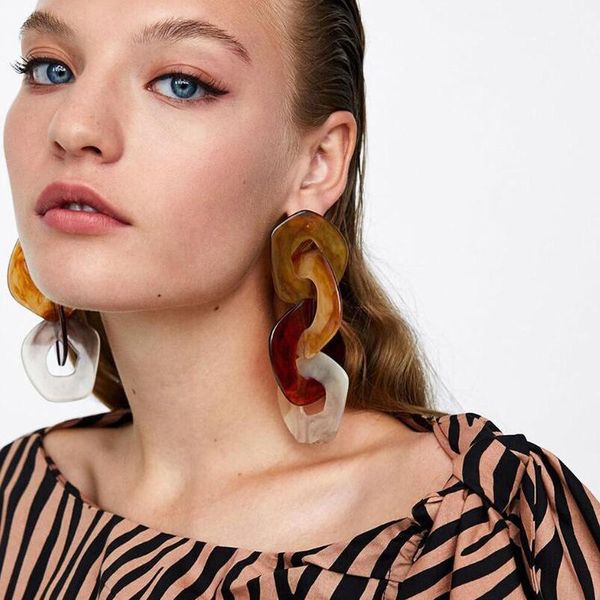 dangle & chandelier exaggerated transparent brown chain long large resin earrings for women female fashion geometric statement jewelry, Silver
dangle & chandelier exaggerated transparent brown chain long large resin earrings for women female fashion geometric statement jewelry, Silver