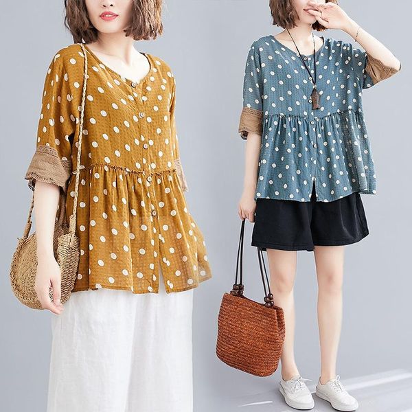 women's blouses & shirts women casual plus size o-neck dot printed loose button tunic shirt blouse chiffon cardigan, White
women's blouses & shirts women casual plus size o-neck dot printed loose button tunic shirt blouse chiffon cardigan, White