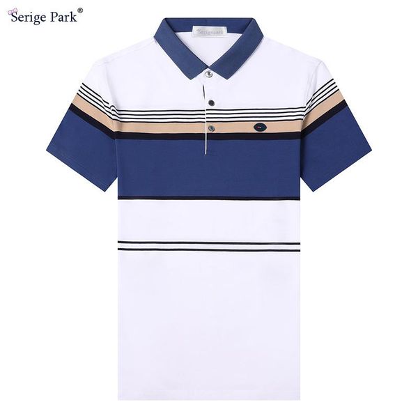 men's polos mans striped shirt in cotton material classical style fashion european farce design serige park, White;black
men's polos mans striped shirt in cotton material classical style fashion european farce design serige park, White;black