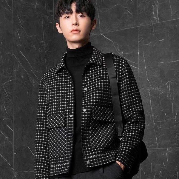 men's wool & blends 2021 autumn winter mens warm coat plaid long sleeve woolen jackets fashion men overcoat streetwear trench outerwear, Black
men's wool & blends 2021 autumn winter mens warm coat plaid long sleeve woolen jackets fashion men overcoat streetwear trench outerwear, Black