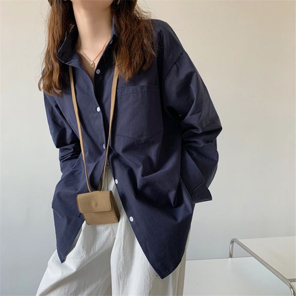 work wear lapel full sleeves loose 2021 new ol elegant fashion women solid korean blouses minimalist basic shirt ojt0, Black
work wear lapel full sleeves loose 2021 new ol elegant fashion women solid korean blouses minimalist basic shirt ojt0, Black