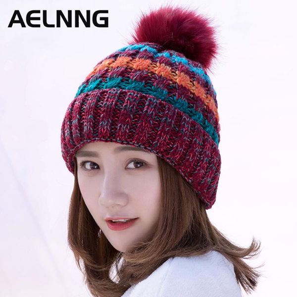beanie/skull caps aelnng brand women's winter beanies stripe color matching hat thick knitted pompom warm skullcap for girls kids femal, Blue;gray
beanie/skull caps aelnng brand women's winter beanies stripe color matching hat thick knitted pompom warm skullcap for girls kids femal, Blue;gray