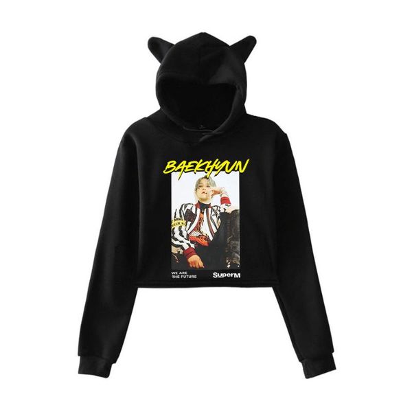 women's hoodies & sweatshirts super m 2d cat cropped women long sleeve hooded pullover crop arrival fashion clothes, Black
women's hoodies & sweatshirts super m 2d cat cropped women long sleeve hooded pullover crop arrival fashion clothes, Black
